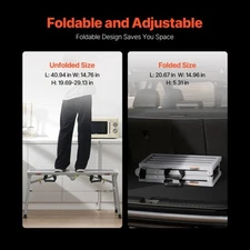 VEVOR Work Platform, 3 Gear Adjustable Height, Folding Alloy Steel Step Ladder,