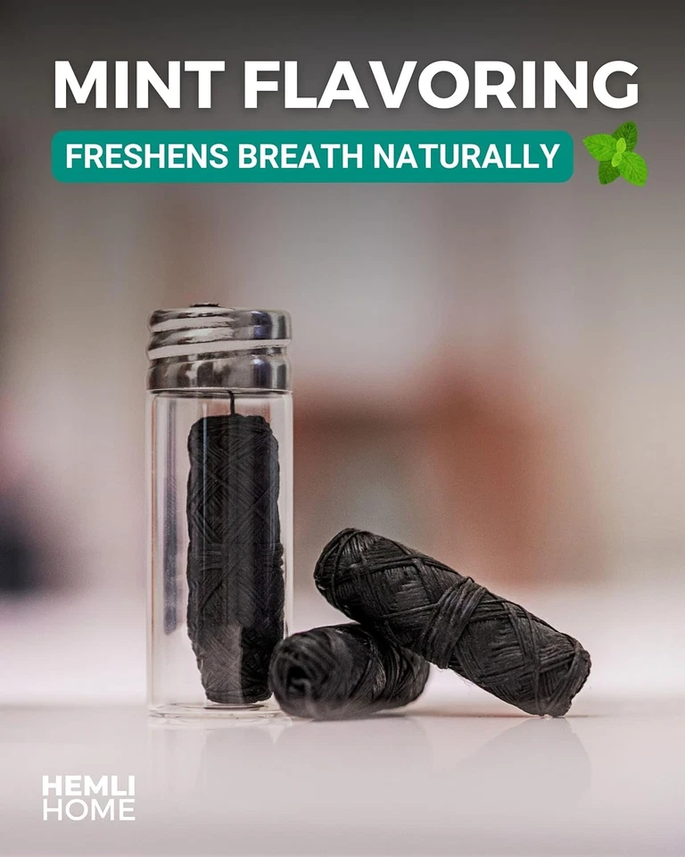 Hilo dental de bambú de carbón natural, paquete de 3 - orgánico, ecológico, sin pfas - reutilizable Foto 4 de 4