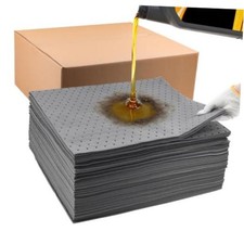 Heavy Duty Oil Absorbent Pads 16" x 18" 100 Pcs Automotive W16in,L18in 100 Pack