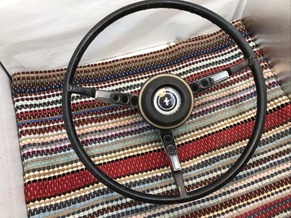 1967 Ford Mustang Steering Wheel Original OEM Patina Vintage Complete Factory - Image 4 of 4