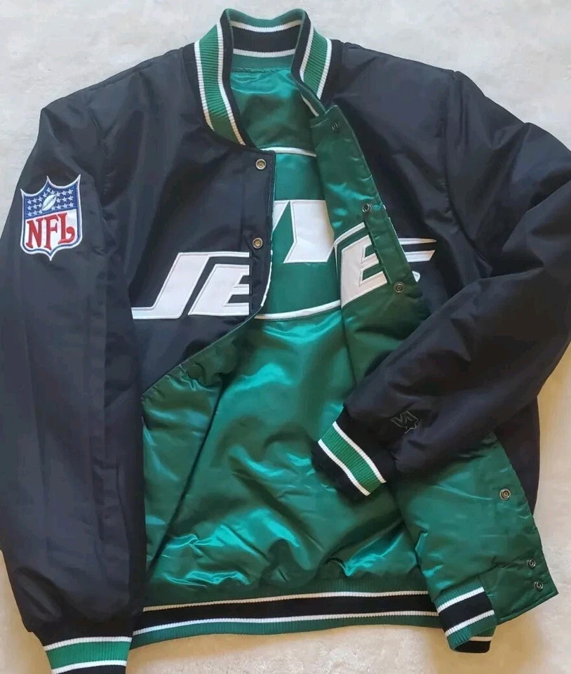 New York Jets Reversible Starter Jacket Full Snap -GANG GREEN- Sz
