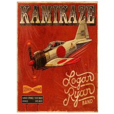 Kamikaze Logan Ryan Band Vintage Warplane Music Poster