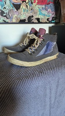 Inkkas High Top Bald Eagle Wings Gray Blue Suede Sneakers Size Size 10 Mens 