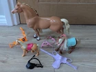 mixed bundle - vintage Barbie 1998 battery operated horse & 2 ponies & saddles