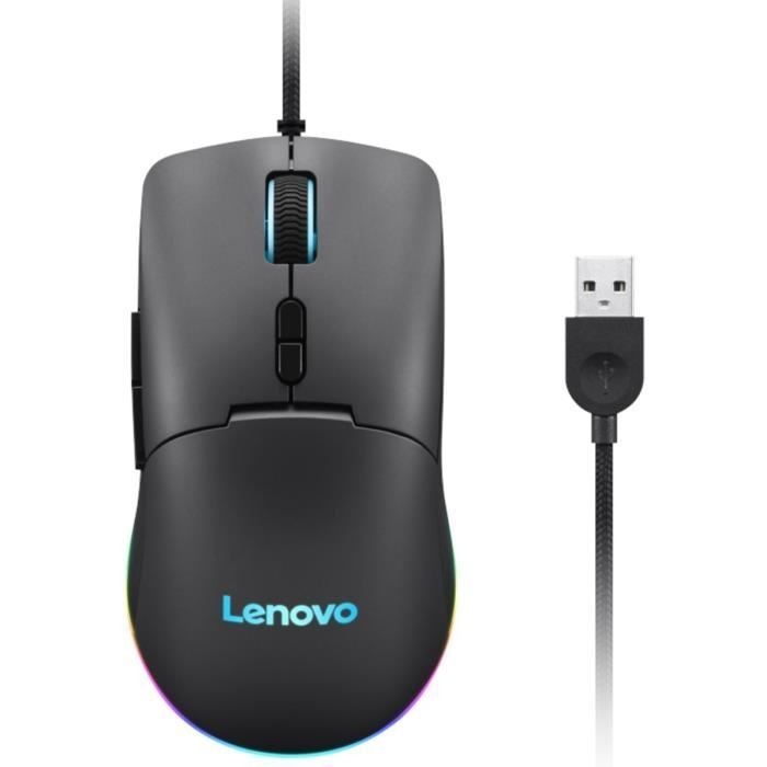 Souris Gamer Filaire Lenovo M210 Noir RVB à Capteur Optique Réglable