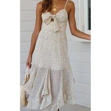 D203. Romantic Ruffled Handkerchief Hem Dress
