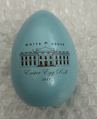 TRUMP 2017 WHITE HOUSE BLUE EASTER EGG PRESIDENT SIGNATURE REPUBLICAN GOP MAGA