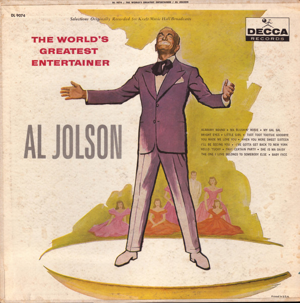 Al Jolson - The World's Greatest Entertainer (LP, Album, Mono) (Near Mint (NM or
