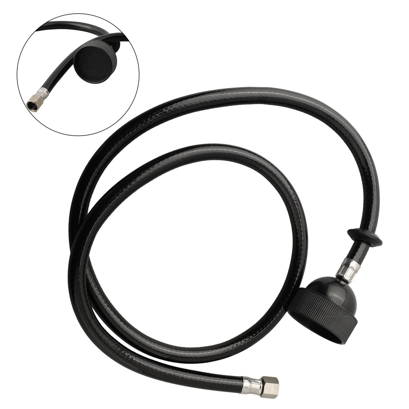 Salon Shampoo Bowl Nozzle with Black Rubber Hose for Spa or Barber-image