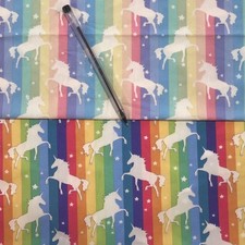 100% Cotton Poplin Rainbow Unicorns Fabric Rose & Hubble Quilt Dress Material