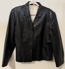 Vintage Women s Classic Black Leather Jacket Unbranded Size M