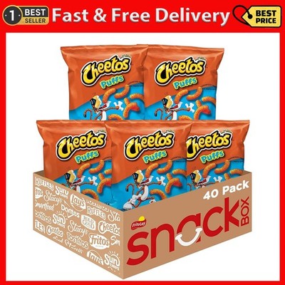 Cheetos Cheese Flavored Snacks, Puffs, 0.875 Ounce (Pack of 40)