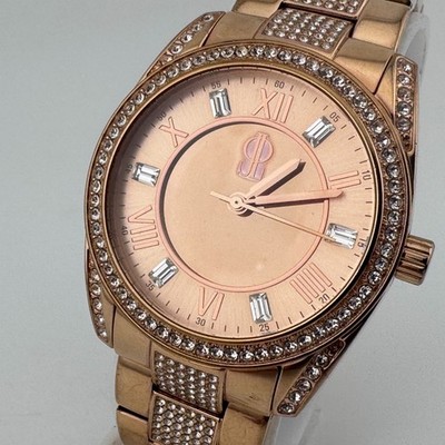 Jennifer Lopez Quartz Watch Women Rose Gold Steel Rhinestone New Battery 7''