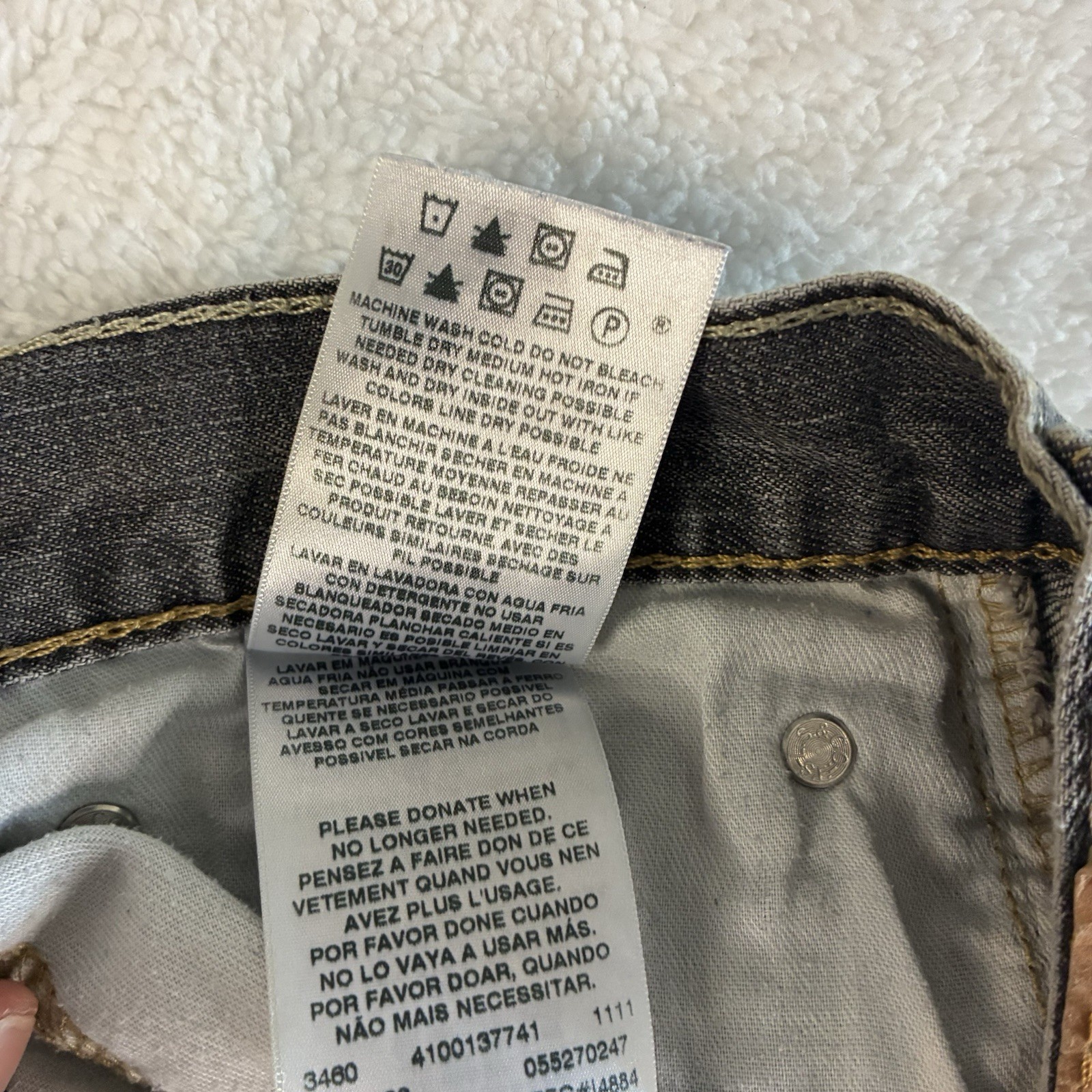 Levi's 527 slim bootcut jeans men's 36x32 black dark wash denim cowboy thumbnail 5