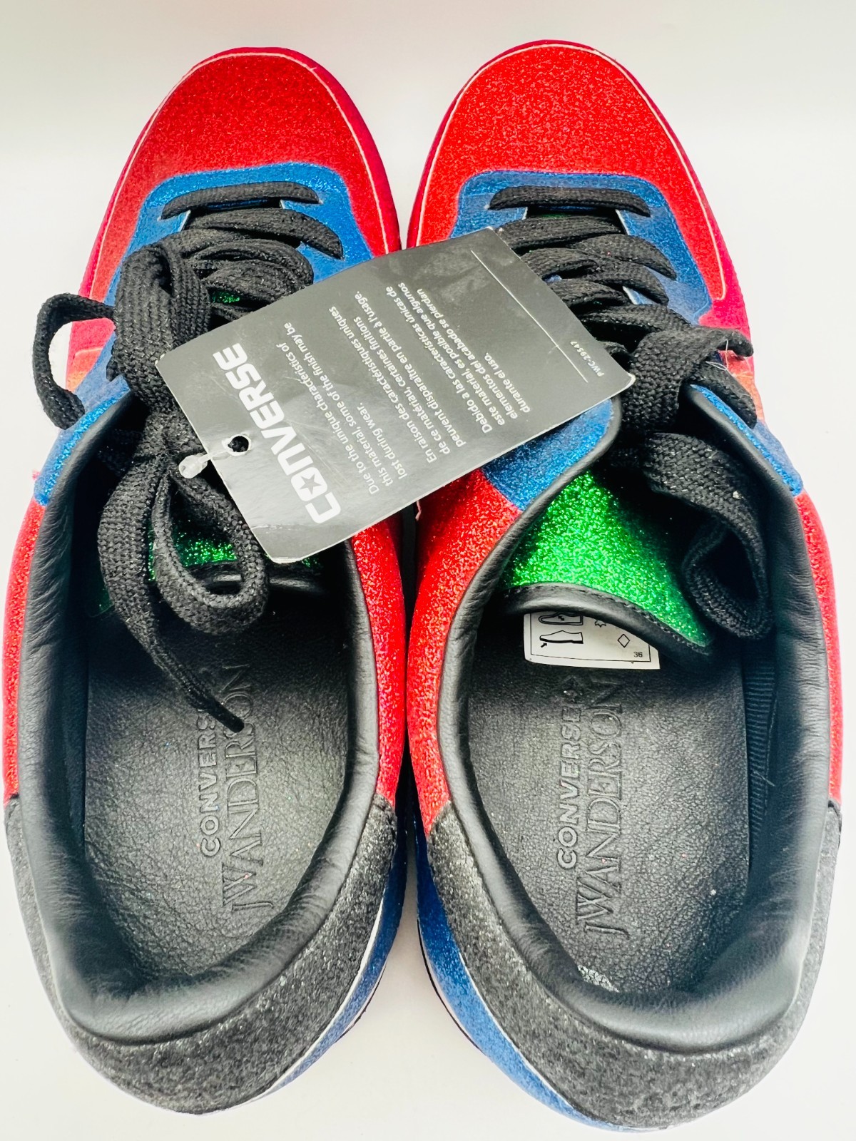 Converse x JW Anderson Thunderbolt 84 Glitter Sneakers Size 47.5 Multicolor NEW CS image 8