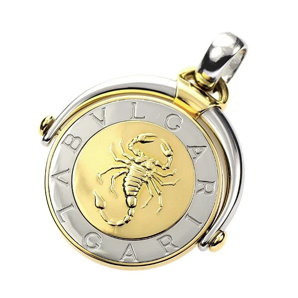 Bulgari K18YG/SS Pendant Top Horoscope Scorpio - Auth free shipping from Japan-