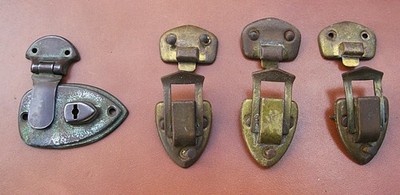 Vintage Early 1950's Fender Poodle Guitar Case Lock &  3 Latches With Rivets