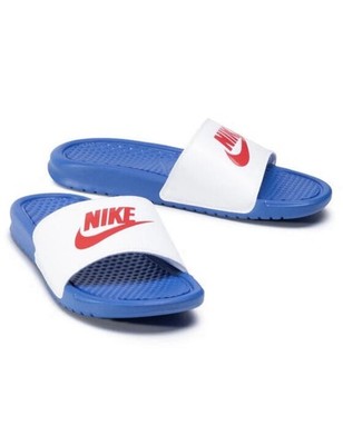 Nike Benassi JDI Game Royal/White Men's Slides Sandals Size 13 - NWB 343880-410