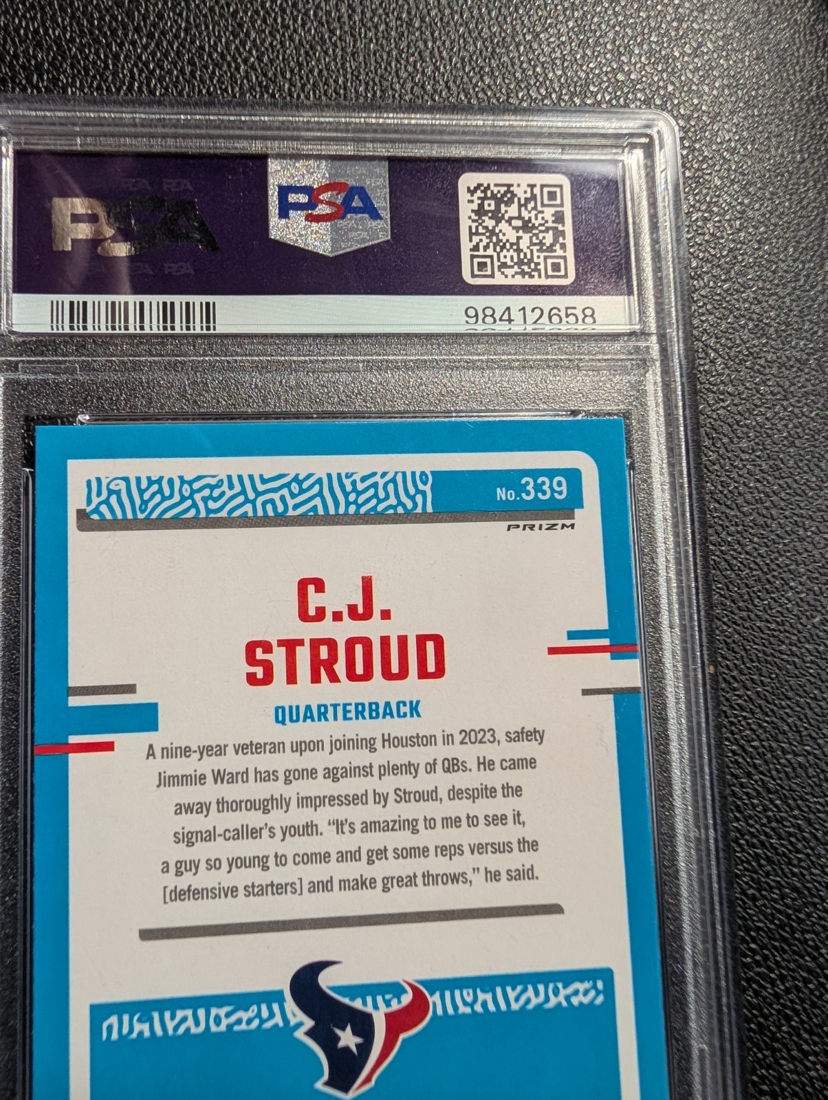 2023 Panini Donruss - C.J. Stroud 339 Optic Preview Red & Green Prizm (RC)PSA 10 view 6