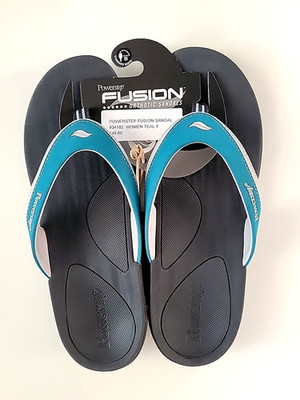 Powerstep Fusion  Archwear Teal Flip Flops Orthopedic Support Women s Size 8 New