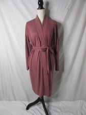 ADR Alexander Del Rossa Ribbed Knit Wrap Robe Waffle Rose Taupe Size Large NWT
