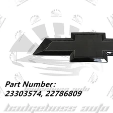 For Silverado 1500 2500HD 3500HD Glossy Black Front Rear Tailgate Bowtie Emblem