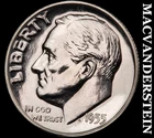 1955 Silver Roosevelt Dime - Choice Gem Proof  Lustrous  No Reserve  #J7746
