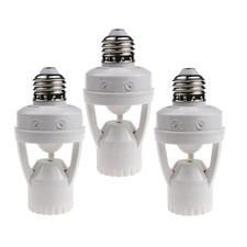3pcs Motion Sensor Light Sockets, E26/E27 Screw in Motion Sensor Sockets for Exi