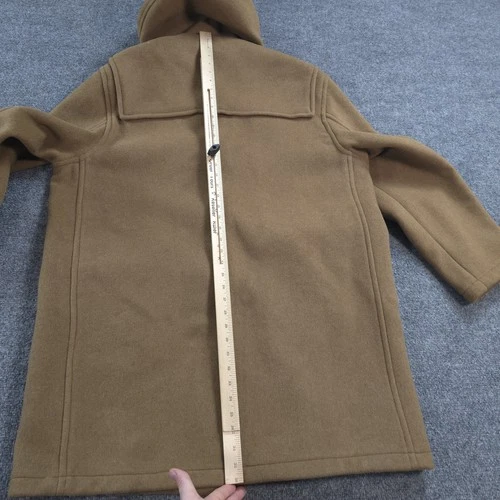 Peter Christian Coat Mens 44 Brown Wool Duffle Hooded Toggle Lined England image 12