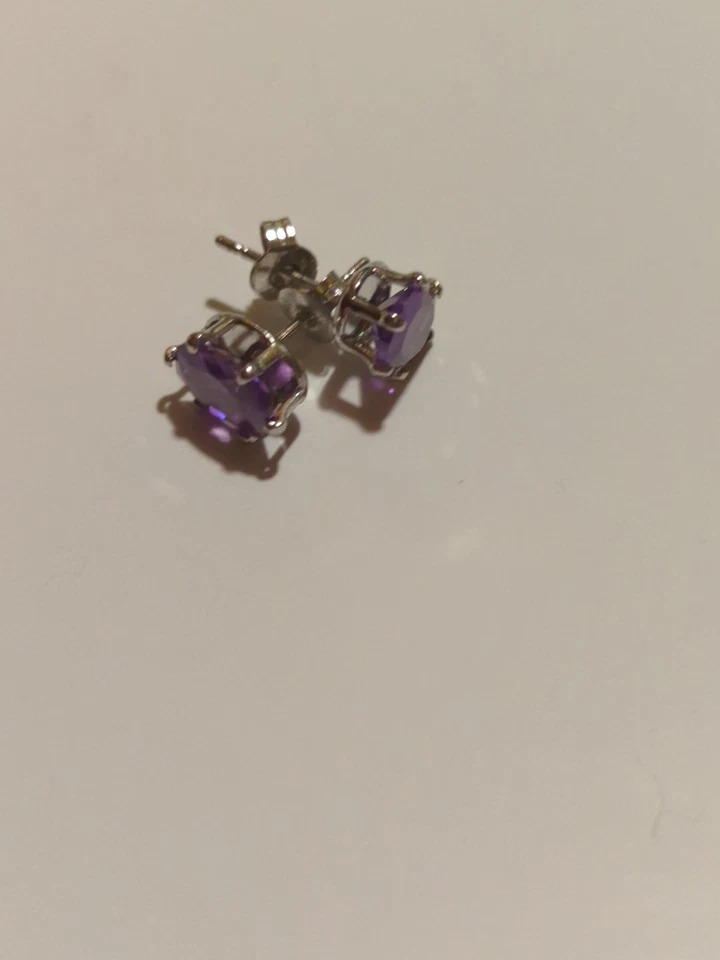 Серебряный и аметист ожерелье, кольцо и серьги комплект. - Изображение 4 из 4