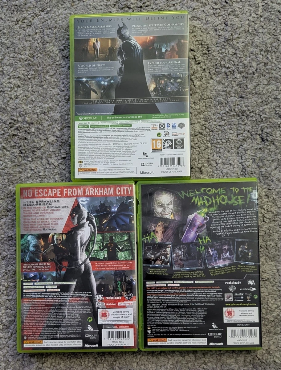 Microsoft Xbox 360 Batman Arkham Asylum/City/Origins PAL Acción Xbox Live
