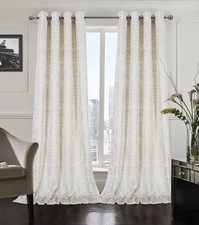always4u White Soft Velvet Curtains 108 Inch Length Long Luxury Bedroom Curta...