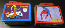 Two mini Marvel lunch boxes- Fantastic Four and Spider-Man