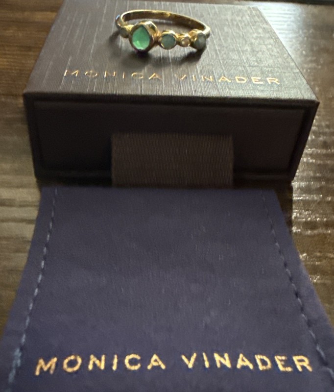 Monica Vinader Siren Half Eternity Vermeil Ring Sz 11