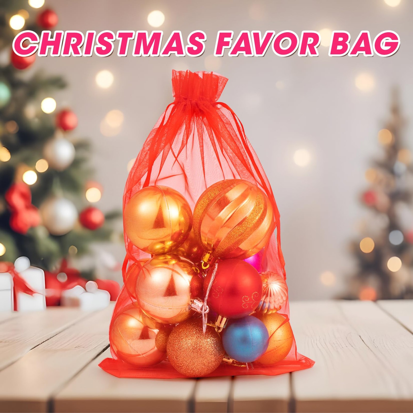 50 Pack Large Organza Bags 8x12 Inch Mesh Drawstring Gift Bags Jewelry Pouches