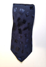 Vintage Classic Designers Collection Men's Tie 59" Blue Geometric 100 Silk