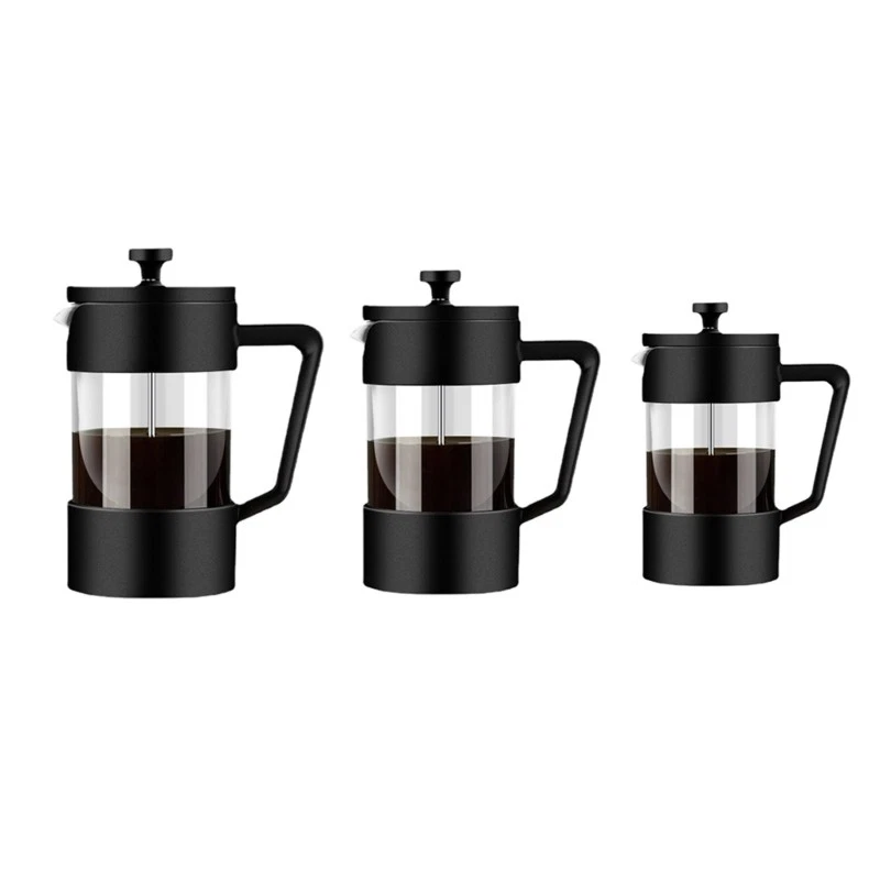 350/600/1000ml Thickened Glass Coffee Press- Espresso- Plastic Coffee Tea Maker