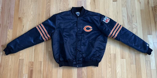 Vintage Chicago Bears Starter Bomber Satin Jacket Coat NFL Men’s Size XXL - Picture 2 of 8