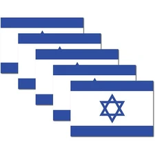 Israel Israeli Flag Magnet Decal, 4x6 Inches, 5 Pack, Blue and White
