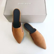 Jenni Kayne Suede Mule Hand Made Women's Shoes Saddle Standard EU36-40 Flats