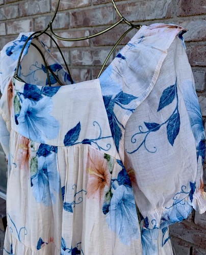 HAYDEN LOS ANGELES SZ S+ FLORAL LAYER COUNTRY CHIC MAXI DRESS SUNDRESS Oversized - Picture 9 of 13