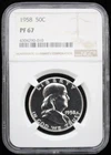 1958 FRANKLIN SILVER HALF DOLLAR - NGC PF 67