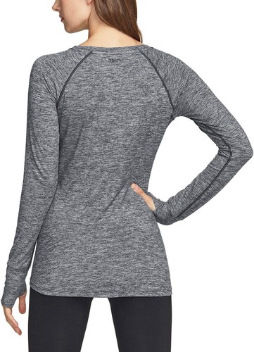 TSLA Women's Long Sleeve Shirts, Lightweight Crewneck Yoga Workout Tops, Athleti - Picture 2 of 14