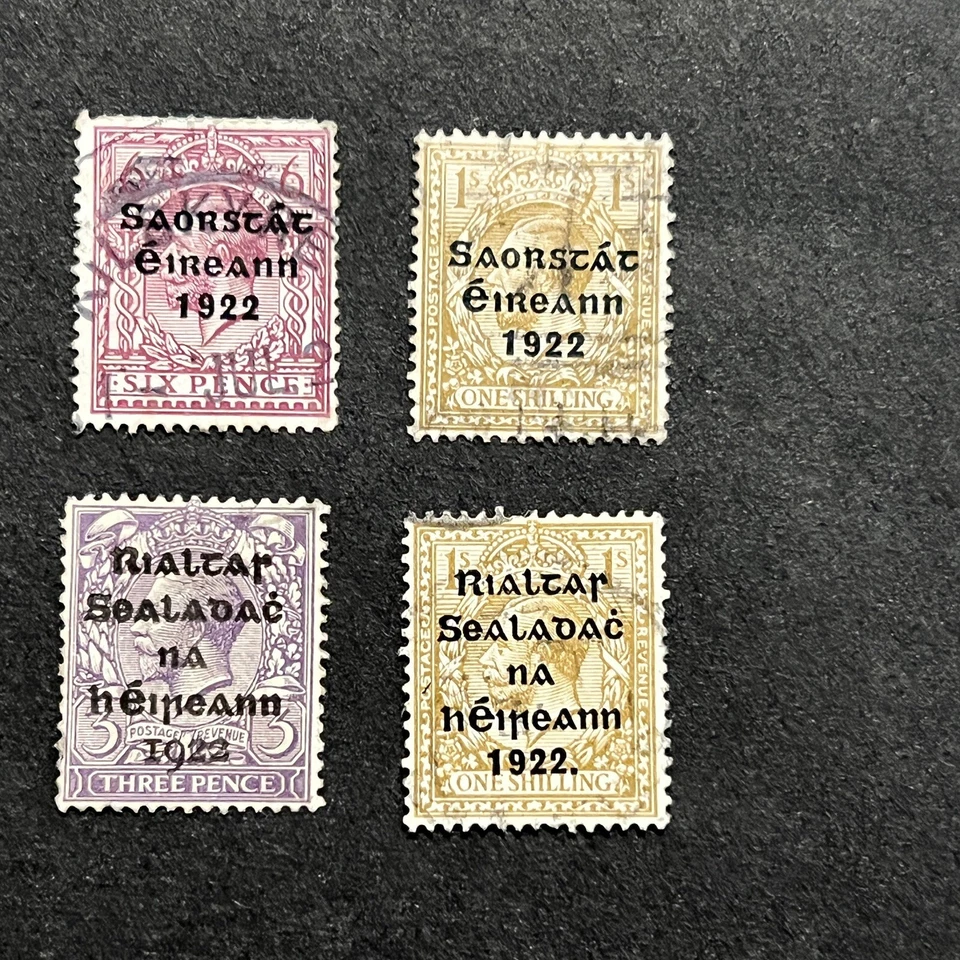 РЕДКИЙ 1922 ИРЛАНДИЯ КРАСНЫЙ/ЧЕРНЫЙ НАДПЕЧАТКА МАРКИ ЛОТ ИЗ 13 ВСЕ РАЗНЫЕ - Изображение 4 из 4