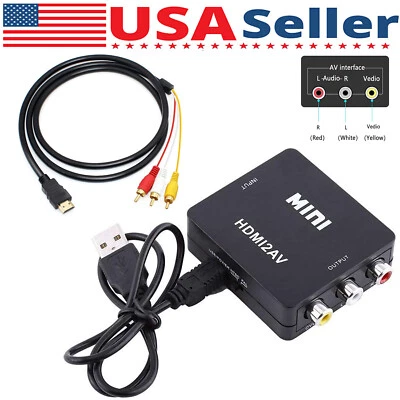 HDMI To RCA AV Adapter Converter Cable CVBS 3RCA 1080P Composite Video Audio