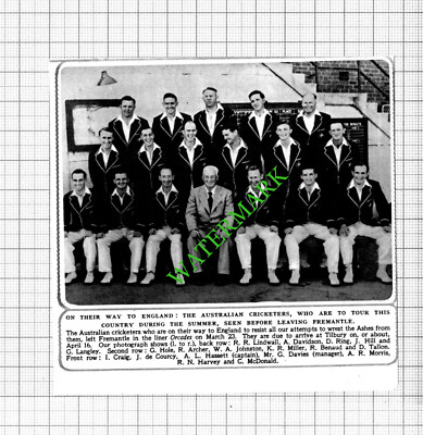 Australian Cricketers Cricket Lindwall Benaud Tallon Orcades Schiff - 1953 Steckling
