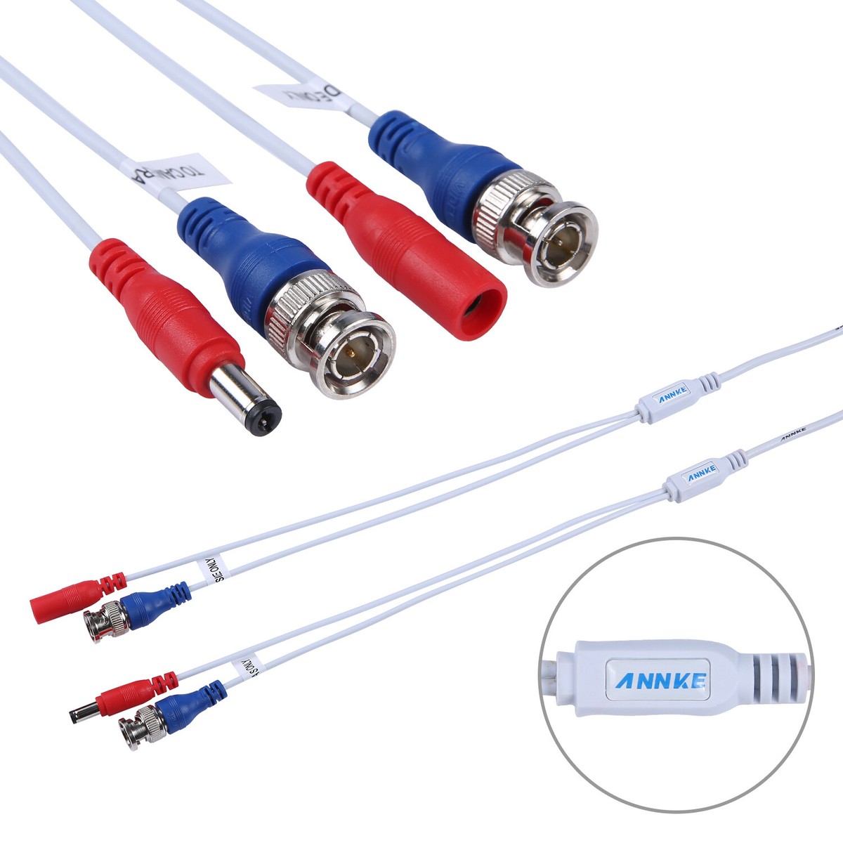ANNKE 4-Pack 100ft BNC CCTV Cables - Pre-Made Video & Power Cables For Security Systems