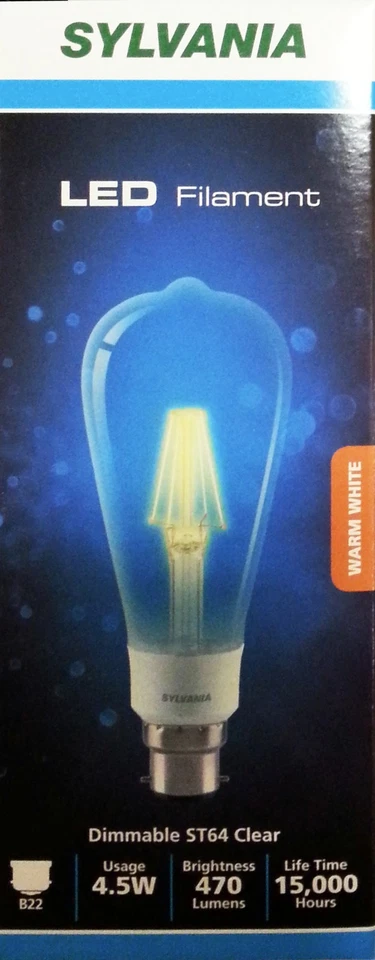 10 x Dimmable LED 4W Vintage Edison Clear Filament Light Globes Bulbs ST64 B22 - Image 3 of 4