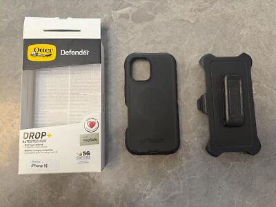 New OtterBox Defender Case with Holster Case for iPhone 16 MagSafe Black