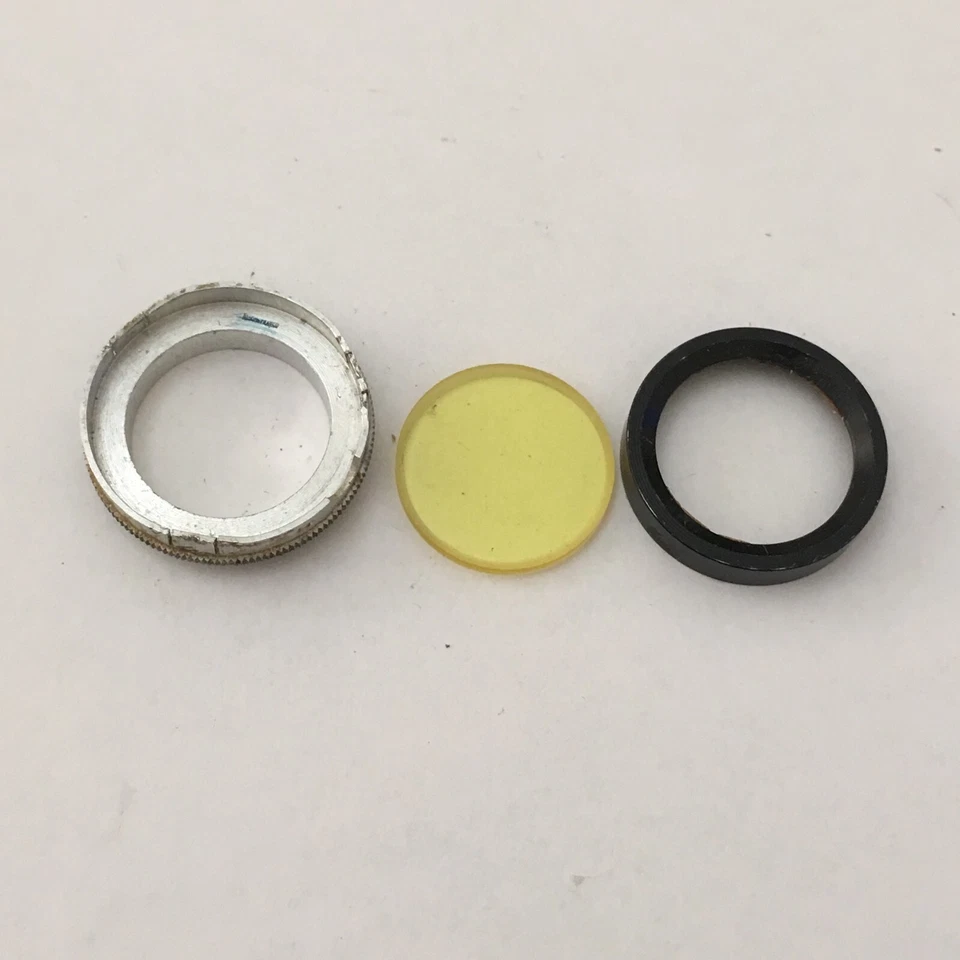 VINTAGE 25MM YELLOW PUSH ON METAL FILTER FRAME -FREE SHIPPING - Image 3 of 3